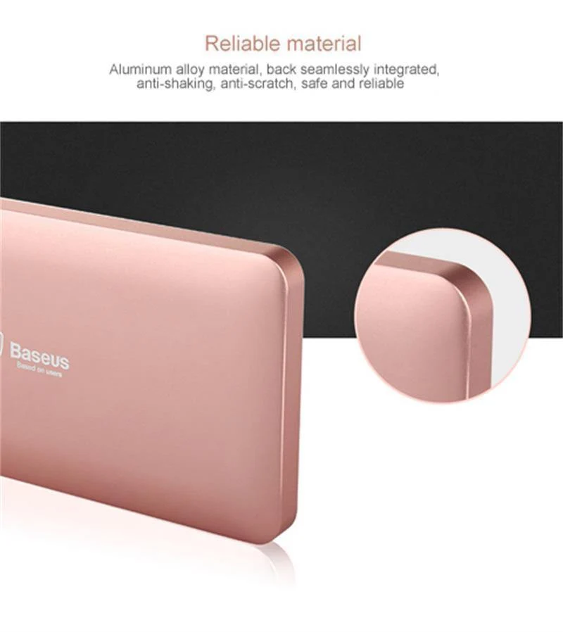 Baseus 10000mAh Dual USB Power Bank Tragbares Handy-Ladegerät Powerbank für iPhone Xiaomi Externe Batterie Poverbank