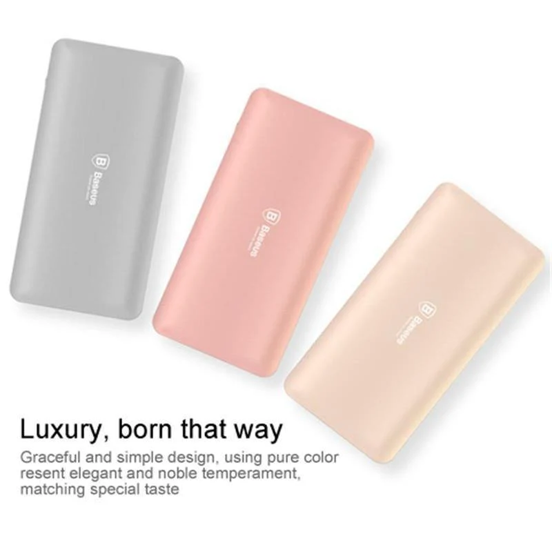 Baseus 10000mAh Dual USB Power Bank Tragbares Handy-Ladegerät Powerbank für iPhone Xiaomi Externe Batterie Poverbank