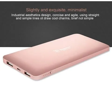 Baseus 10000mAh Dual USB Power Bank Tragbares Handy-Ladegerät Powerbank für iPhone Xiaomi Externe Batterie Poverbank