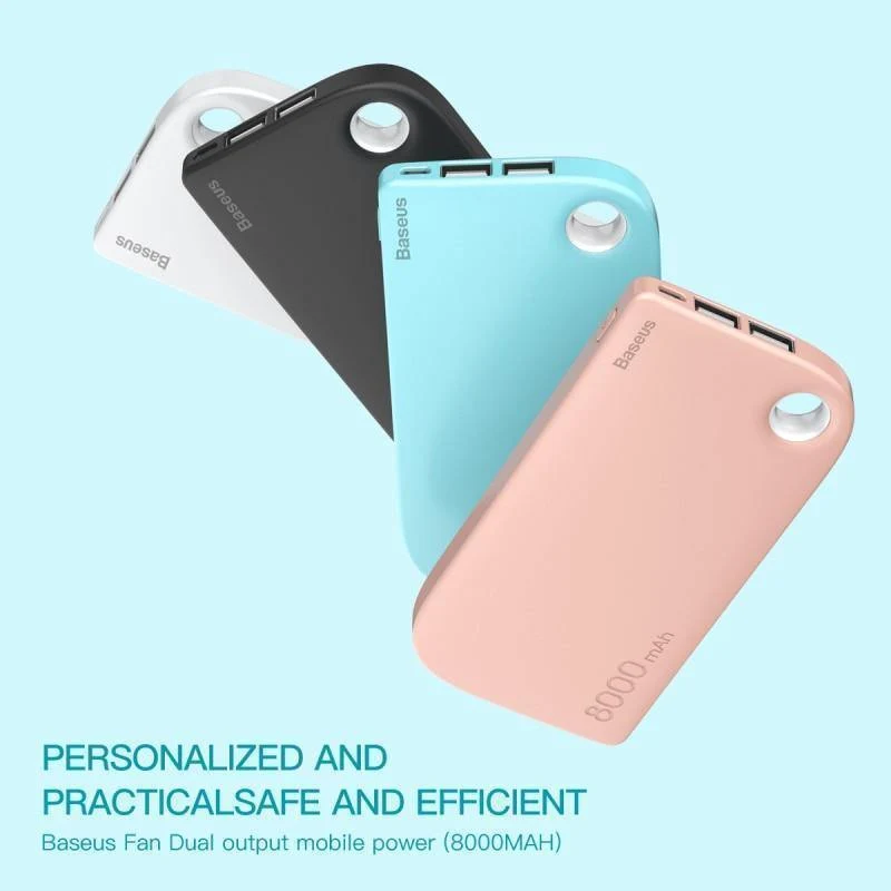 Baseus Dual USB Power Bank 8000mAh Poverbank Tragbares externes Batterieladegerät für Samsung iPhone Xiaomi Powerbank