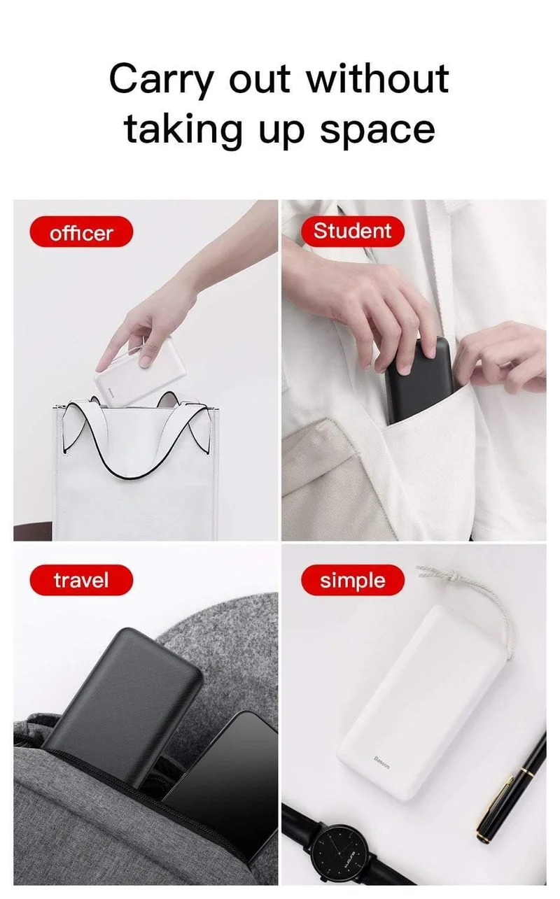 Baseus 20000 mAh Power Bank Für iPhone Huawei Xiaomi mi 20000 mAh USB C PD Aufladen Powerbank Externe Batterie Ladegerät PoverBank