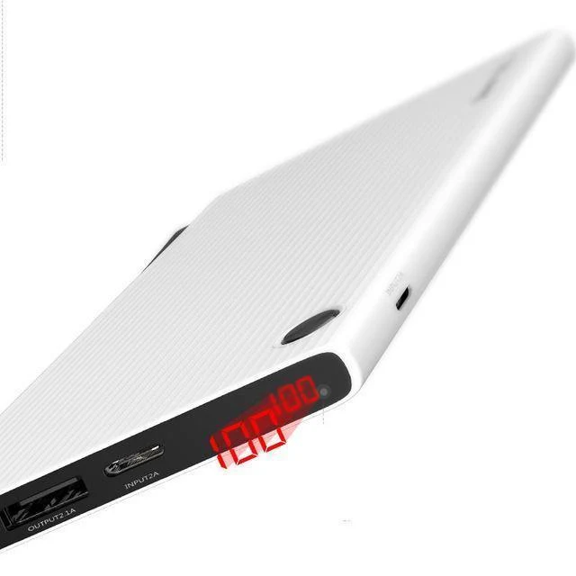 Baseus Tragbare 10000mAh Power Bank Dual USB LCD Powerbank Schlankes externes Batterieladegerät für iPhone X 8 7 Mobiltelefon Poverbank