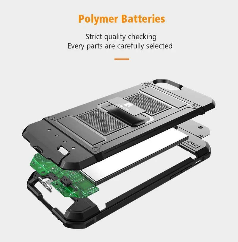 FLOVEME 4200mAh Batterieladegerätegehäuse für iPhone 8 7 6s Plus Externe 3000mAh-Rüstungsbatterie-Telefonhülle für iPhone 7 6 Power Bank
