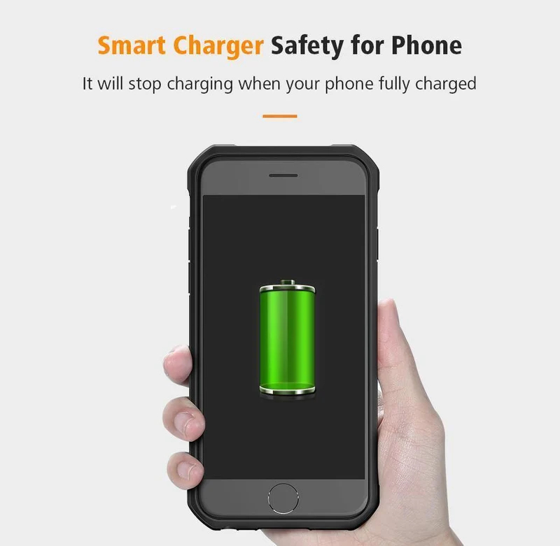 FLOVEME 4200mAh Batterieladegerätegehäuse für iPhone 8 7 6s Plus Externe 3000mAh-Rüstungsbatterie-Telefonhülle für iPhone 7 6 Power Bank