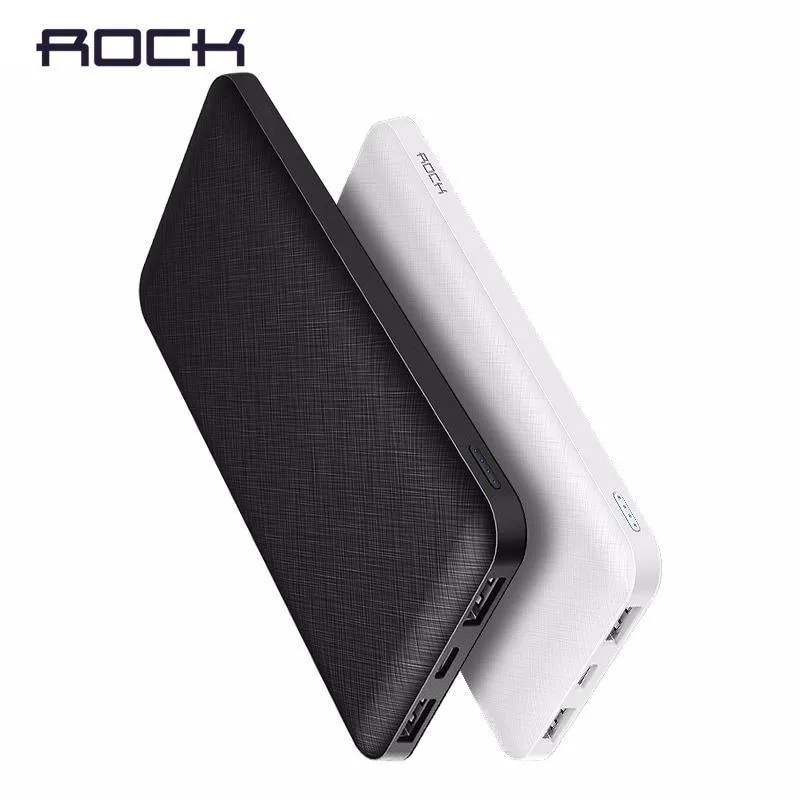 ROCK Slim Powerbank 10000 mAh Tragbar Lade Ultraflaches Powerbank-Backup-Pack für externe Akkus für das iPhone poverbank 10000mah
