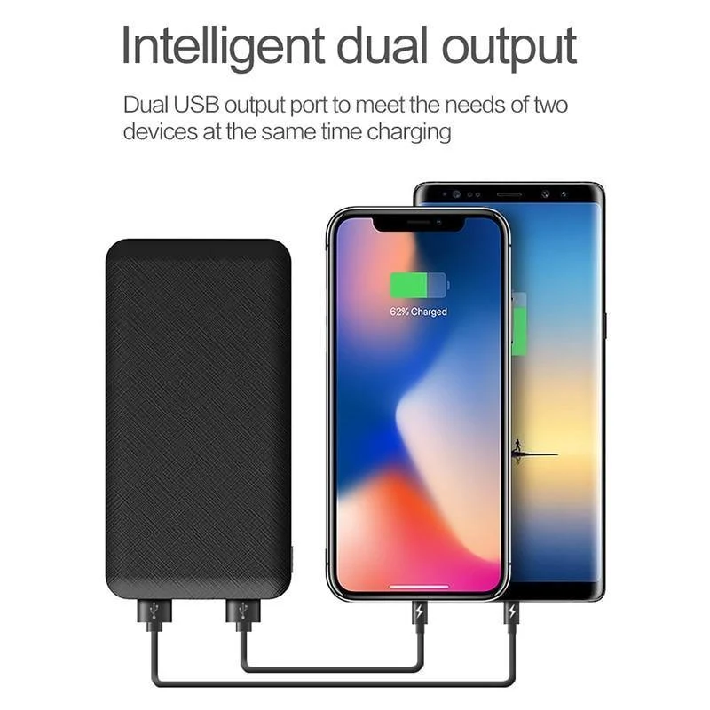 ROCK Slim Powerbank 10000 mAh Tragbar Lade Ultraflaches Powerbank-Backup-Pack für externe Akkus für das iPhone poverbank 10000mah