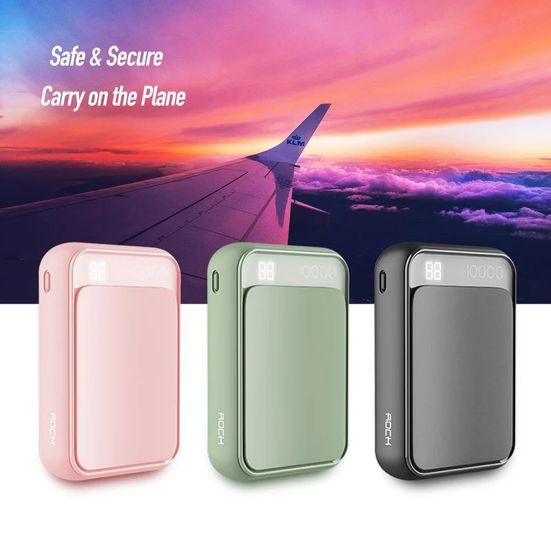 ROCK Led mi ni Power Bank 10000 mAh Tragbarer externer Akku Dünne Poverbank Für iPhone X 8 7 6 Samsung S8 S9 Xiaomi mi power bank