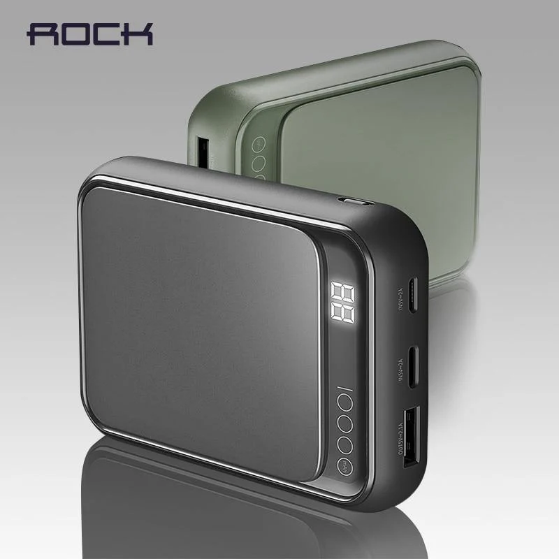 ROCK Led mi ni Power Bank 10000 mAh Tragbarer externer Akku Dünne Poverbank Für iPhone X 8 7 6 Samsung S8 S9 Xiaomi mi power bank
