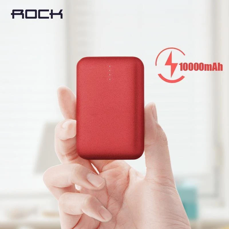 ROCK Mini 10000 mAh Powerbank Tragbarer ultradünner Polymer Powerbank Akku für iPhone SamSung Xiaomi Huawei und mehr