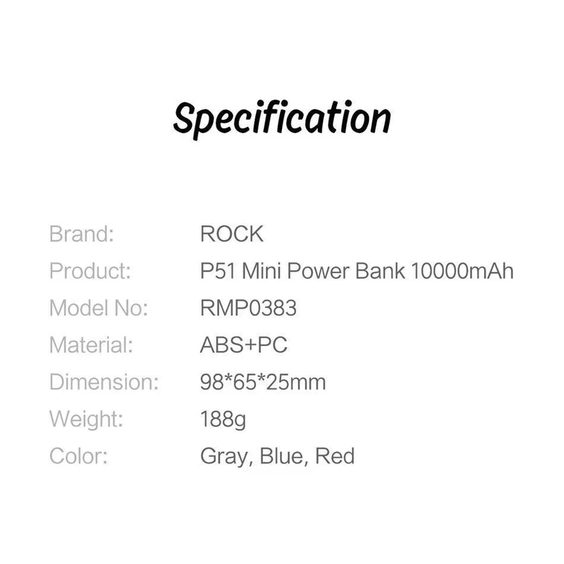 ROCK Mini 10000 mAh Powerbank Tragbarer ultradünner Polymer Powerbank Akku für iPhone SamSung Xiaomi Huawei und mehr