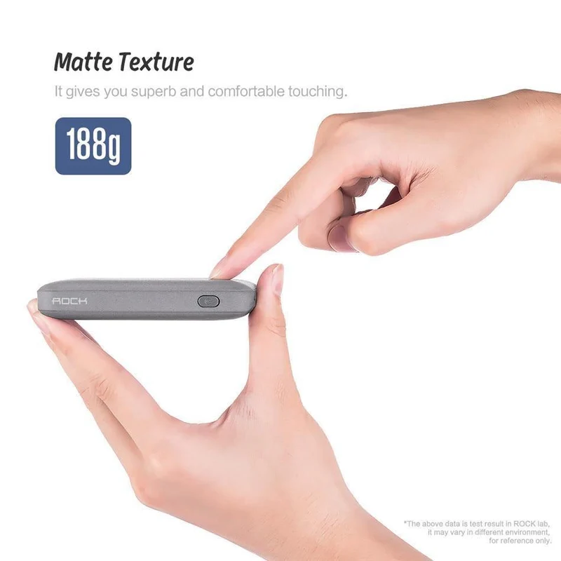 ROCK Mini 10000 mAh Powerbank Tragbarer ultradünner Polymer Powerbank Akku für iPhone SamSung Xiaomi Huawei und mehr
