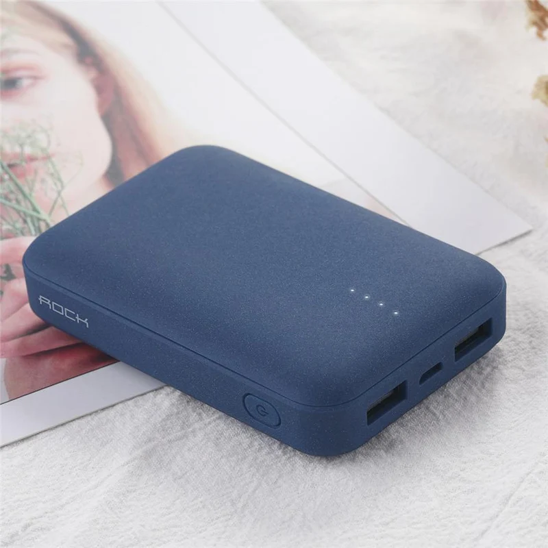 ROCK Mini 10000 mAh Powerbank Tragbarer ultradünner Polymer Powerbank Akku für iPhone SamSung Xiaomi Huawei und mehr