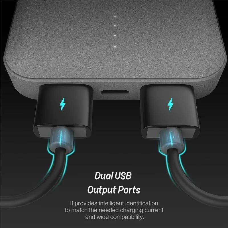 ROCK Mini 10000 mAh Powerbank Tragbarer ultradünner Polymer Powerbank Akku für iPhone SamSung Xiaomi Huawei und mehr
