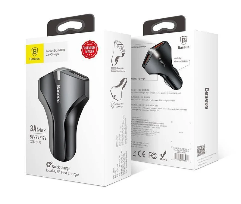 Baseus Quick Charge 3.0 Autoladegerät für Samsung Schnellladegerät QC 3.0 USB-Handyladegerät für Huawei Xiaomi Schnellladen