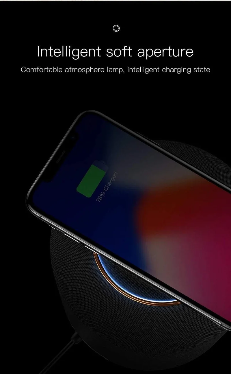 Baseus E50 24W Bluetooth-Lautsprecher mit kabelloser Ladefunktion, kabelloser Qi-Ladelautsprecher für iPhone X, Samsung, Xiaomi, Huawei