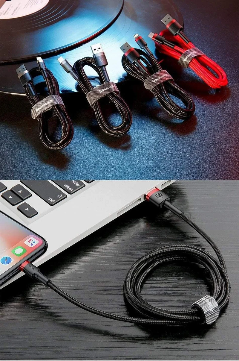 Baseus 10 Teile/los USB Kabel für iPhone Kabel X 8 7 6 6s 5 5s Schnelle Ladekabel mobile telefon Ladegerät Kabel Adapter USB Datenkabel