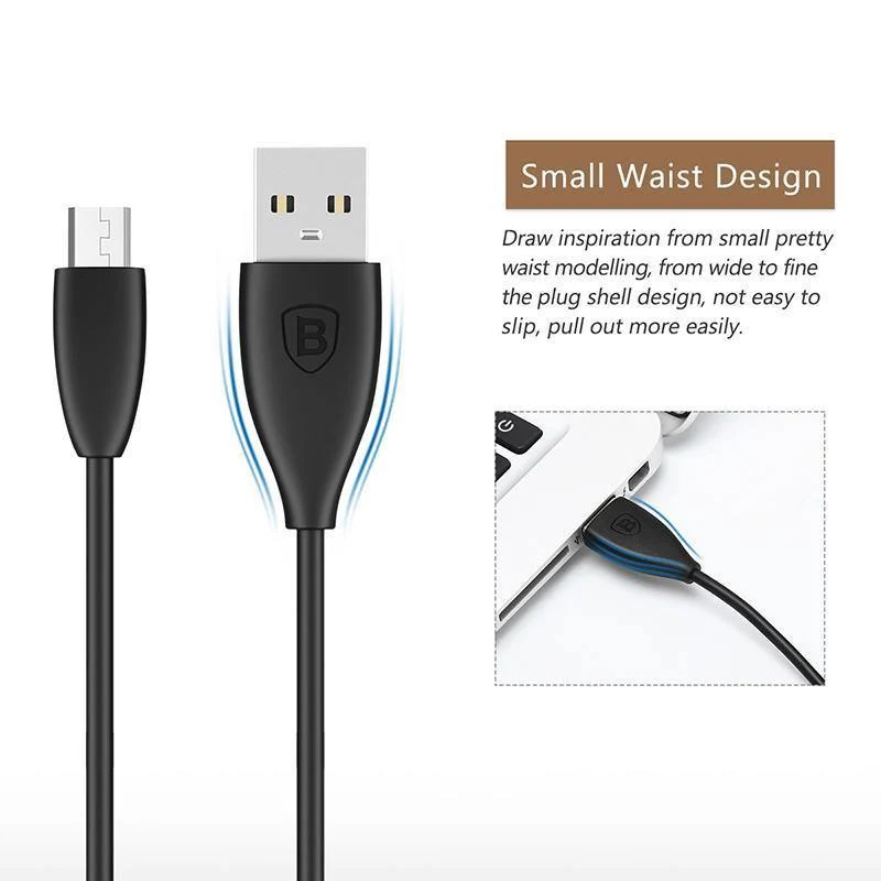 Baseus Micro USB Typ C Kabel für Samsung Xiaomi Redmi Telefon Datenkabel Schnellladekabel 2A USB Ladekabel