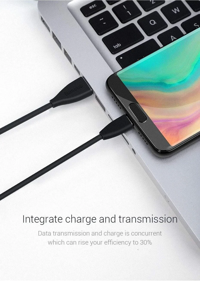 Baseus Micro USB Typ C Kabel für Samsung Xiaomi Redmi Telefon Datenkabel Schnellladekabel 2A USB Ladekabel