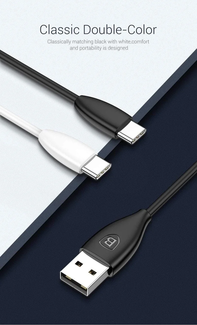 Baseus Micro USB Typ C Kabel für Samsung Xiaomi Redmi Telefon Datenkabel Schnellladekabel 2A USB Ladekabel