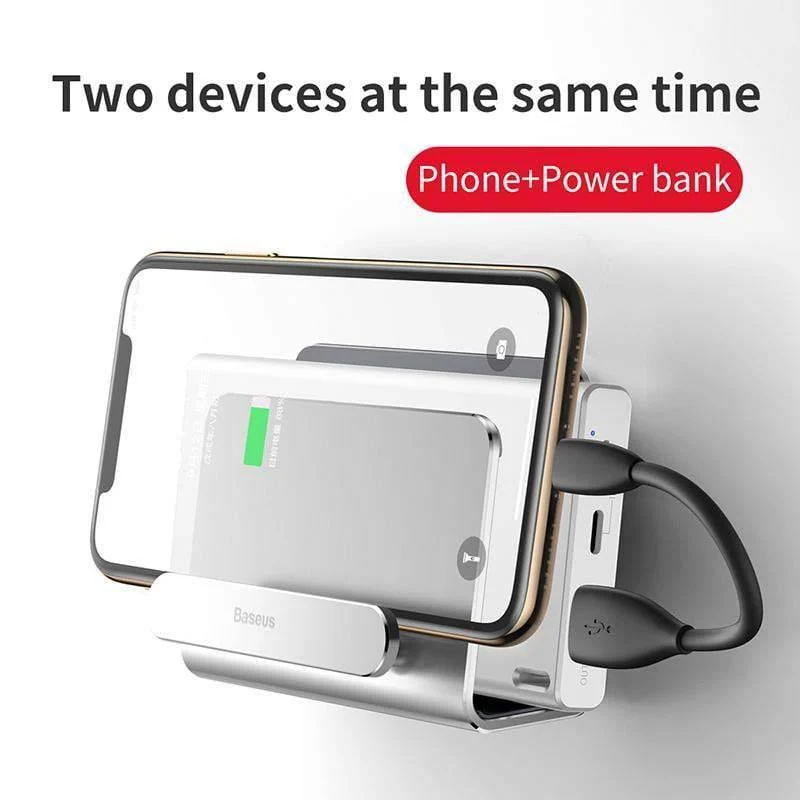 Baseus Metall-Wandhalterung für iPhone, Powerbank, stark haftender Handyhalter, Ständer für Samsung Huawei, Ladebuchse