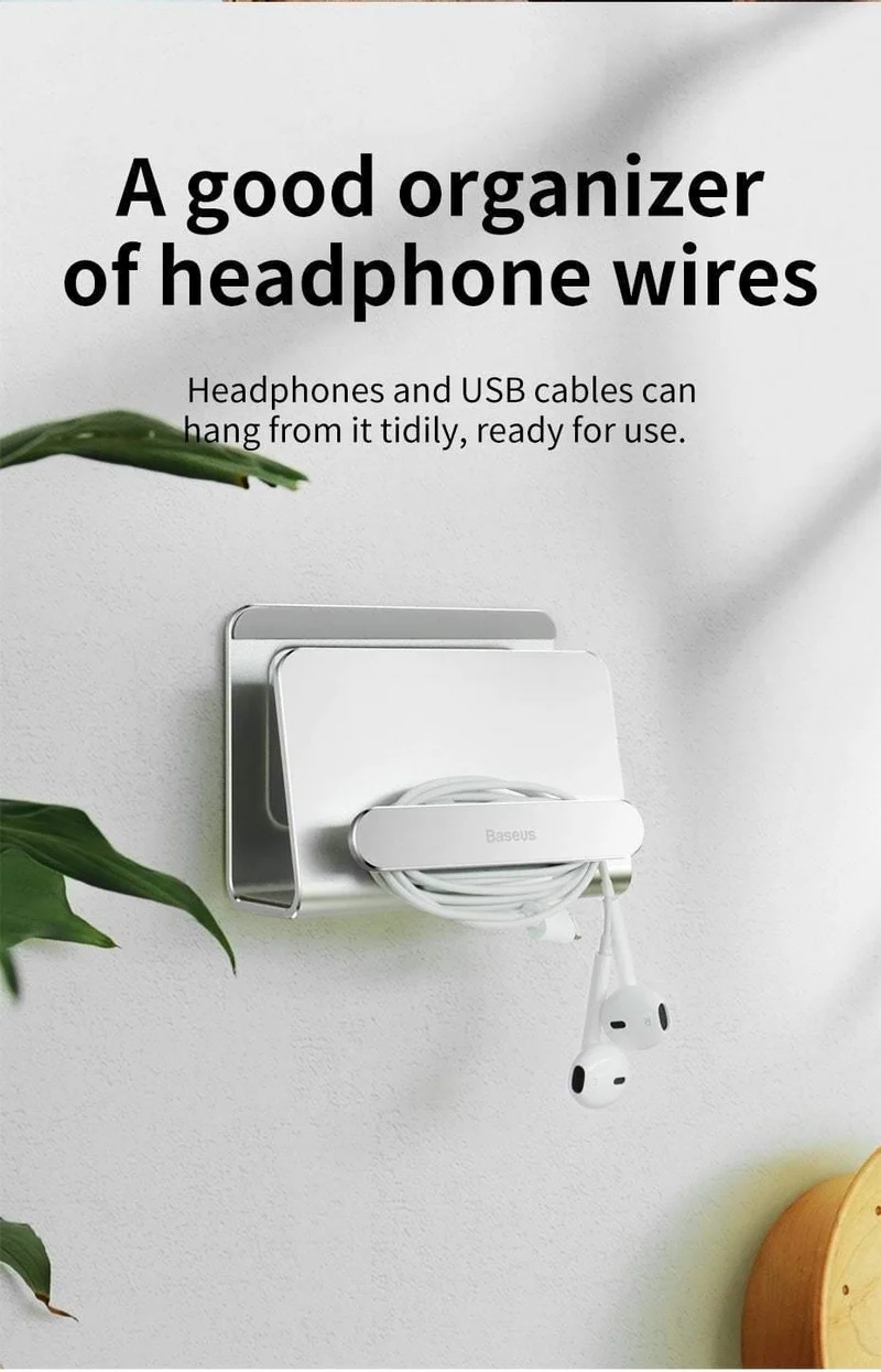 Baseus Metall-Wandhalterung für iPhone, Powerbank, stark haftender Handyhalter, Ständer für Samsung Huawei, Ladebuchse