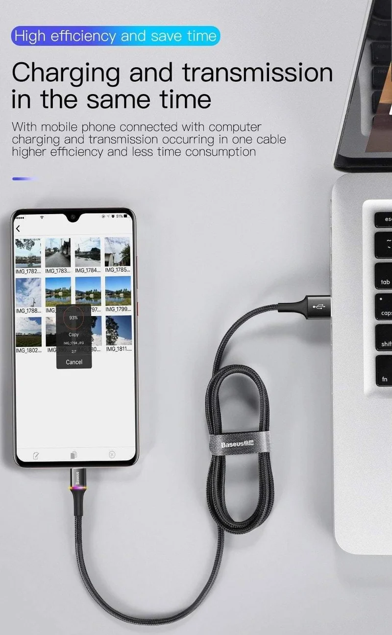 Baseus USB Typ C Kabel Für Samsung Galaxy S10 S9 S8 Plus OnePlus 6t Schnelle Lade USB-C Ladegerät Mobile telefon USBC Typ-C Kabel