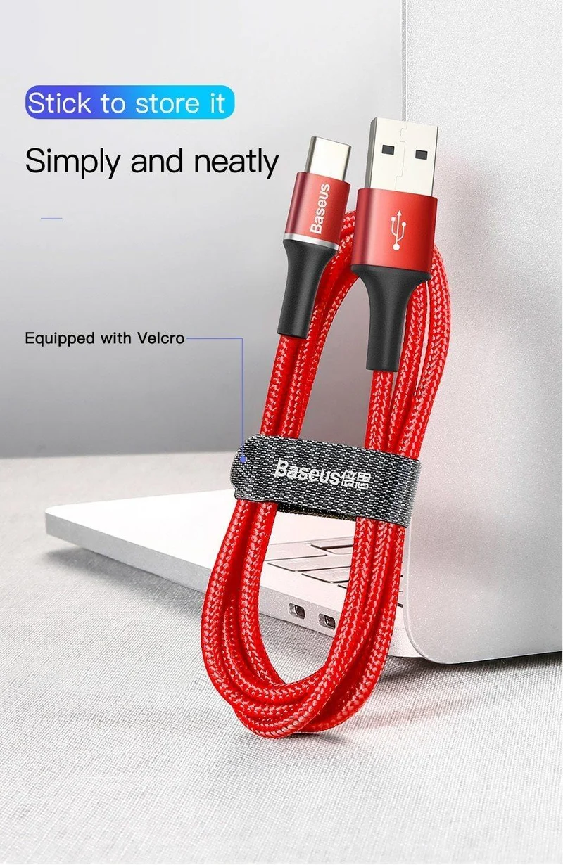 Baseus USB Typ C Kabel Für Samsung Galaxy S10 S9 S8 Plus OnePlus 6t Schnelle Lade USB-C Ladegerät Mobile telefon USBC Typ-C Kabel