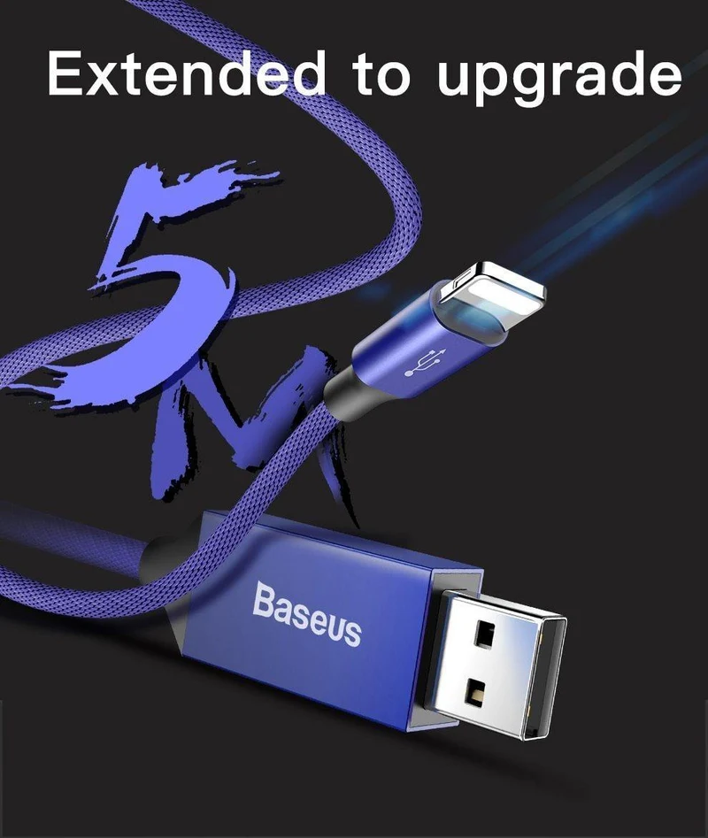 USB-Kabel für iPhone, Baseus-Schnellladekabel für iPhone XS Max XR X 8 7 6 6S 5 5S iPad-Kabel-Handykabel