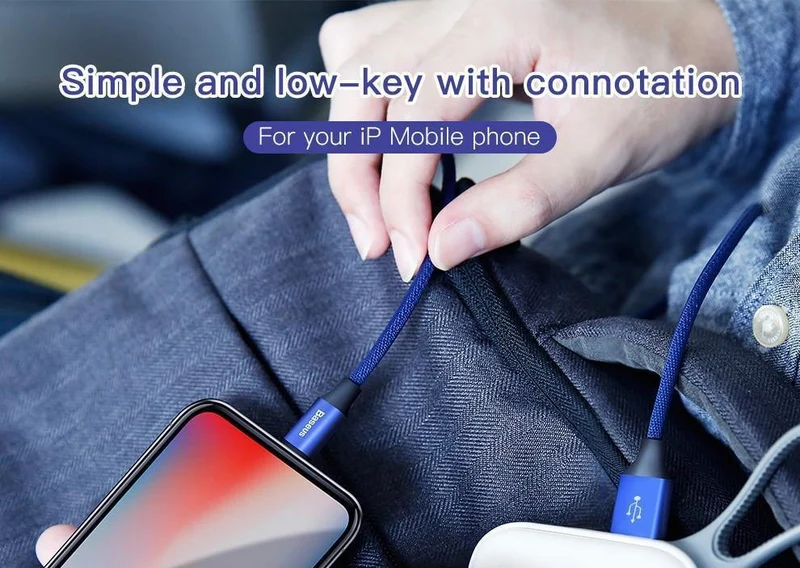 USB-Kabel für iPhone, Baseus-Schnellladekabel für iPhone XS Max XR X 8 7 6 6S 5 5S iPad-Kabel-Handykabel