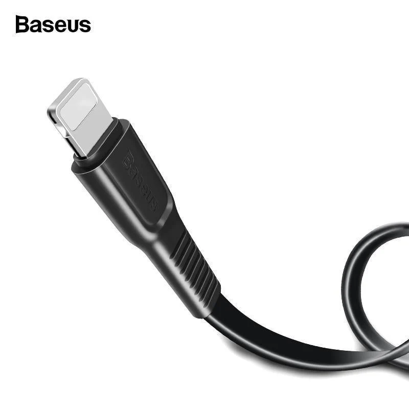 Baseus Flaches USB-Kabel für iPhone XS Max XR X 8 7 6 6s Plus 5 5s se iPad Mini Schnelldaten-Ladekabel Handykabel