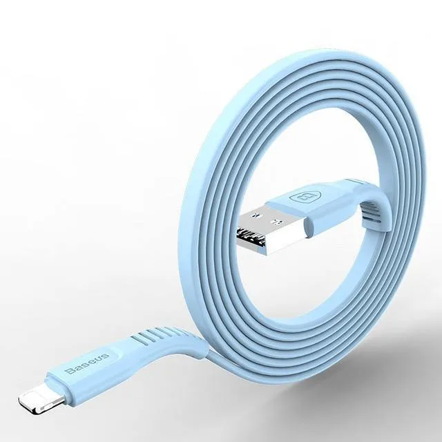 Baseus Flaches USB-Kabel für iPhone XS Max XR X 8 7 6 6s Plus 5 5s se iPad Mini Schnelldaten-Ladekabel Handykabel