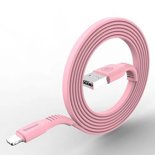 Baseus Flaches USB-Kabel für iPhone XS Max XR X 8 7 6 6s Plus 5 5s se iPad Mini Schnelldaten-Ladekabel Handykabel