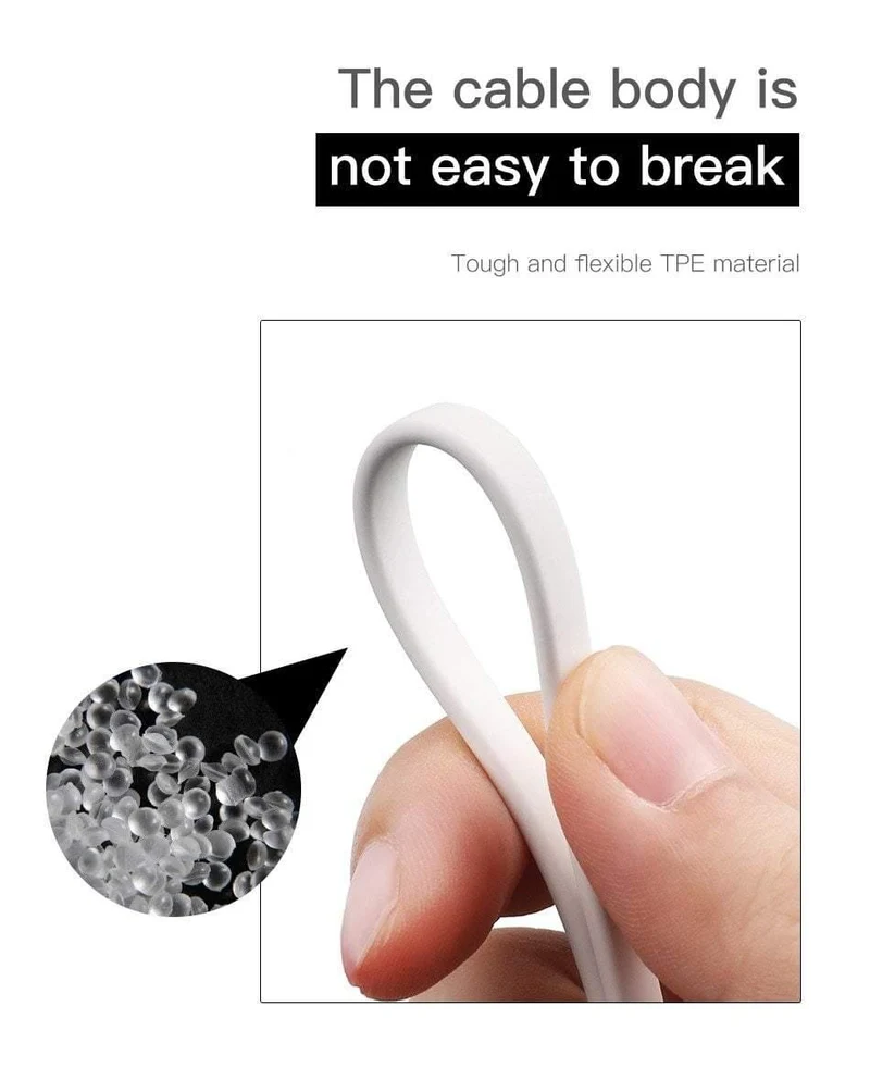 Baseus Flaches USB-Kabel für iPhone XS Max XR X 8 7 6 6s Plus 5 5s se iPad Mini Schnelldaten-Ladekabel Handykabel
