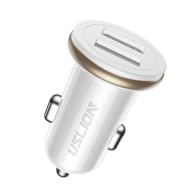 USLION Dual USB Autoladegerät Mini Autotelefonladegerät 2.4A Lade 2 USB-Anschlüsse Autoladegerät für iPhone XS MAX XR X 8 Samsung Xiaomi