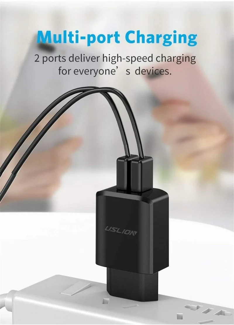 USLION USB Ladegerät 5V2A EU Stecker Reise Ladung für iPhone Samsung Xiaomi Tablet Universal Wand Adapter Smart Handy Ladegerät
