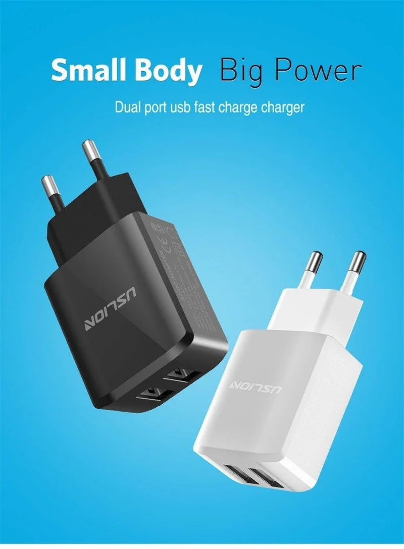 USLION USB Ladegerät 5V2A EU Stecker Reise Ladung für iPhone Samsung Xiaomi Tablet Universal Wand Adapter Smart Handy Ladegerät