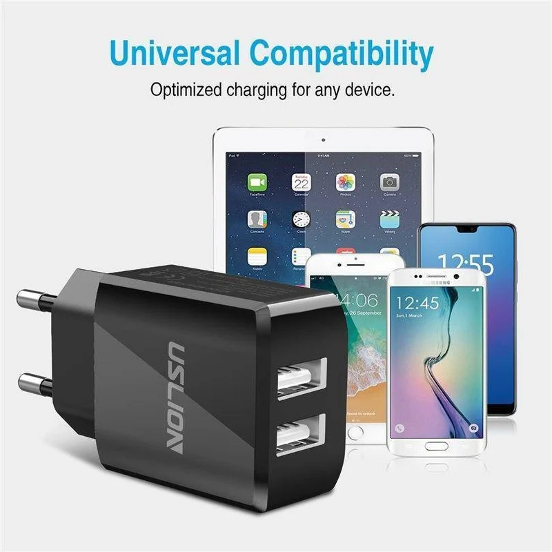 USLION USB Ladegerät 5V2A EU Stecker Reise Ladung für iPhone Samsung Xiaomi Tablet Universal Wand Adapter Smart Handy Ladegerät