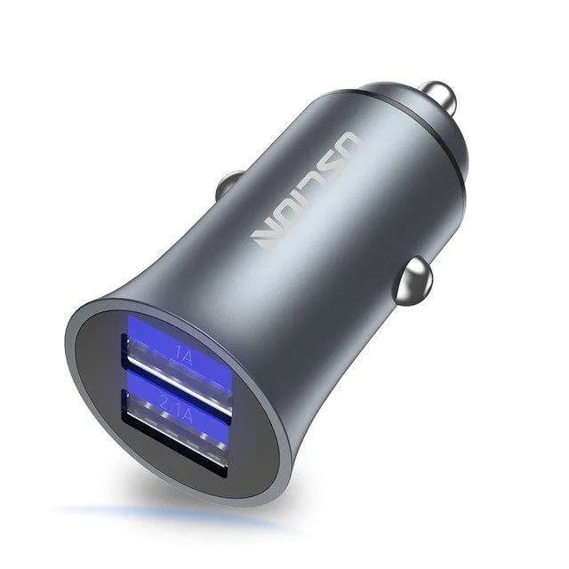 USLION USB-Autoladegerät für iPhone 7 8 XS MAX XR Mini Dual USB-Schnellladeadapter für das Auto zum Aufladen von Mobiltelefonen für Samsung Xiaomi
