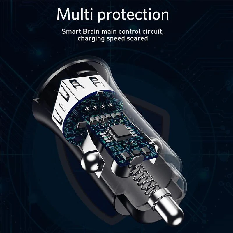 USLION USB-Autoladegerät für iPhone 7 8 XS MAX XR Mini Dual USB-Schnellladeadapter für das Auto zum Aufladen von Mobiltelefonen für Samsung Xiaomi