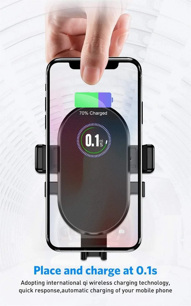 USLION Qi Auto-Drahtlosladegerät für iPhone XR XS MAX X 8 7 Samsung Xiaomi Huawei Schnelle drahtlose Ladehalterung Autotelefonhalter