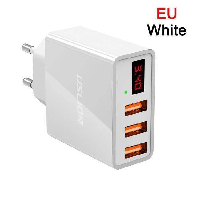 Display 3 USB-Ladegerät, USLION Schnelllade-Wandladegerät für iPhone Samsung Xiaomi 3.4 A Max Universal-USB-Ladegerät für Mobiltelefone