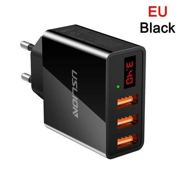 Display 3 USB-Ladegerät, USLION Schnelllade-Wandladegerät für iPhone Samsung Xiaomi 3.4 A Max Universal-USB-Ladegerät für Mobiltelefone