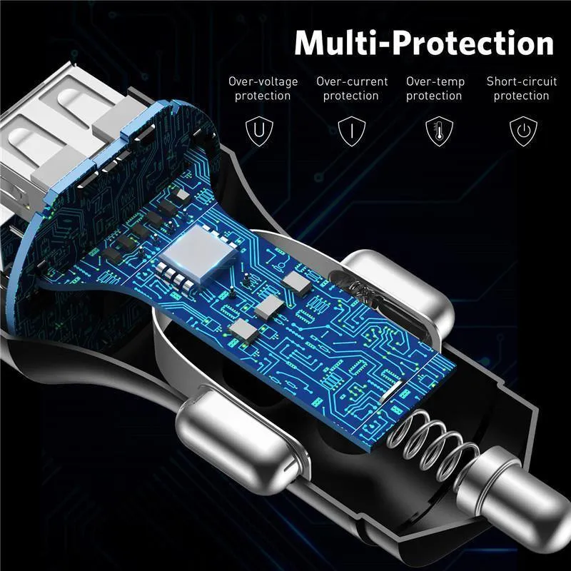 USLION 2.4A Dual USB Autoladegerät für Handy Tablet GPS LED Display Ladegerät USB Autotelefonladegerät Adapter im Auto aufladen