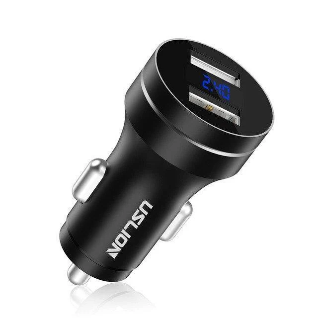 USLION 2.4A Dual USB Autoladegerät für Handy Tablet GPS LED Display Ladegerät USB Autotelefonladegerät Adapter im Auto aufladen