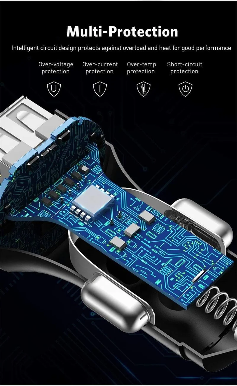 USLION 2.4A Dual USB Autoladegerät für Handy Tablet GPS LED Display Ladegerät USB Autotelefonladegerät Adapter im Auto aufladen