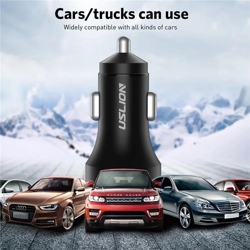 USLION 2.4A Dual USB Autoladegerät für Handy Tablet GPS LED Display Ladegerät USB Autotelefonladegerät Adapter im Auto aufladen