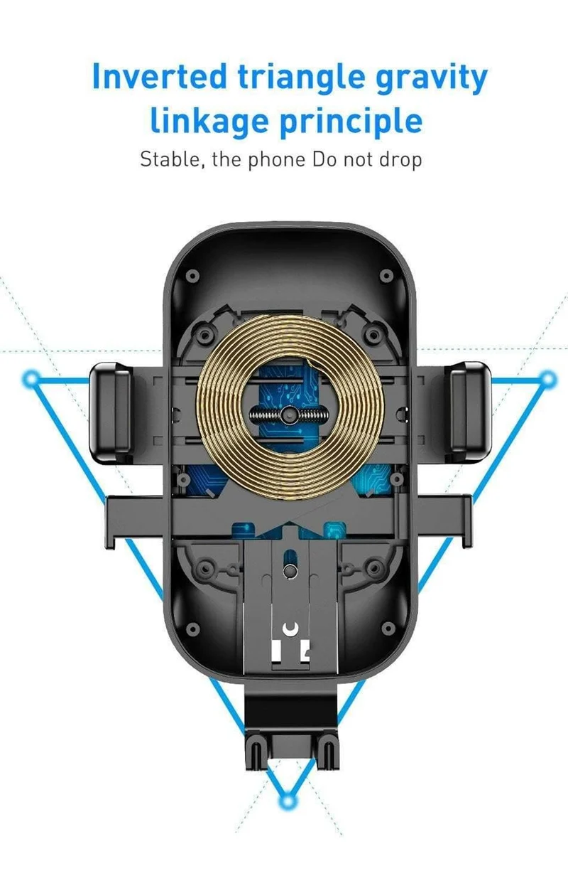 USLION Autohalterung Qi Wireless-Ladegerät für iPhone 7 8 XS MAX XR 10W schnelles kabelloses Laden Autotelefonhalter für Samsung Note 9 S9