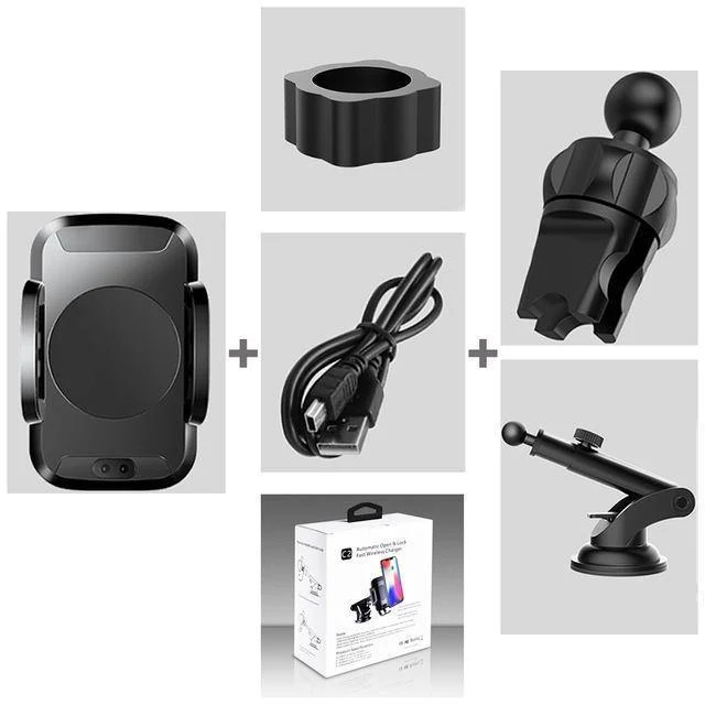 TOMKAS Qi Kabelloses Autoladegerät Infrarot-Sensor Schnellladegerät Kabelloses Aufladen für Telefon Automatische Induktion Kabelloses Autoladegerät