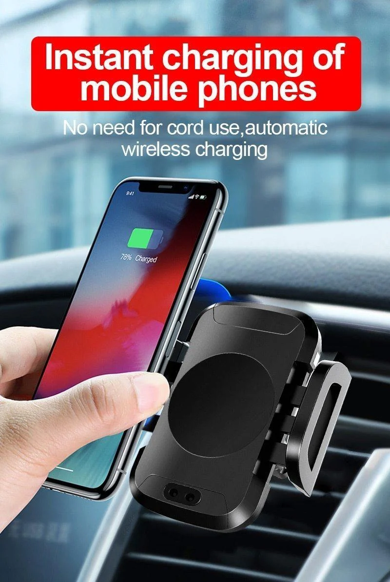 TOMKAS Qi Kabelloses Autoladegerät Infrarot-Sensor Schnellladegerät Kabelloses Aufladen für Telefon Automatische Induktion Kabelloses Autoladegerät
