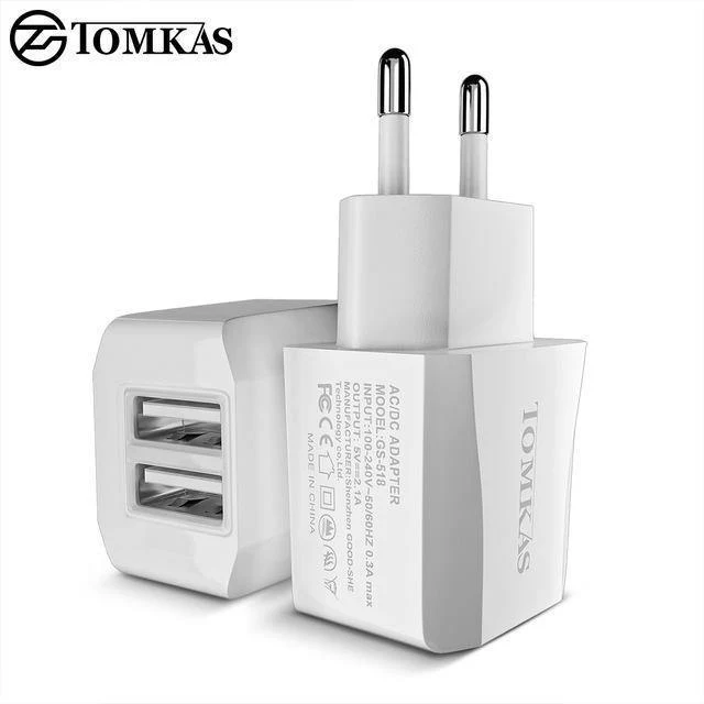 Tomkas Universal-USB-Ladegerät für Handys, Reise-Schnellladefunktion, EU-Stecker, Wandladegerät, USB-Adapter für Handy-Ladegerät, NEUER SYLE
